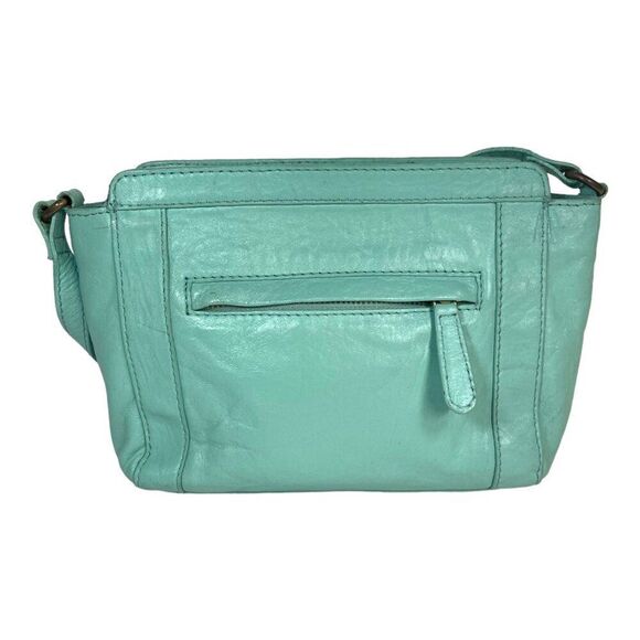 Leather Crossbody Bag Purse Clever Carriage Company Mint Green Genuine Leather - Picture 2 of 7